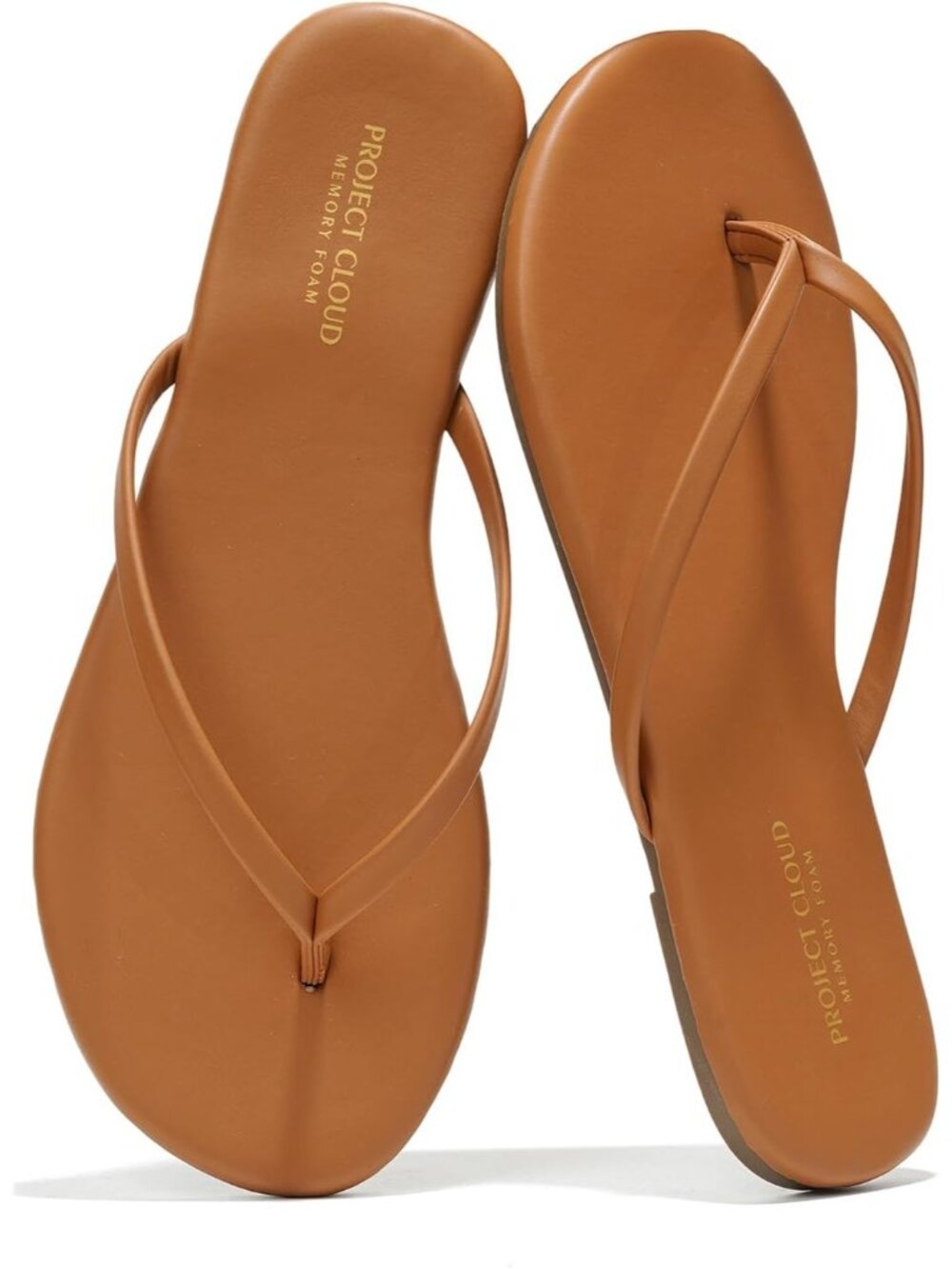 Women's Cognac Footwear Foam Insole Durable Non-slip Beach Essentials Flip Flop